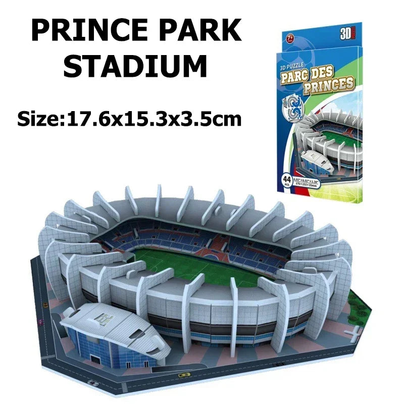 World Famous Football Stadium 3D Puzzle Model - DIY Miniature Soccer Field Building Kit | Football Fan Gift & Collectible Display | Ages 14+