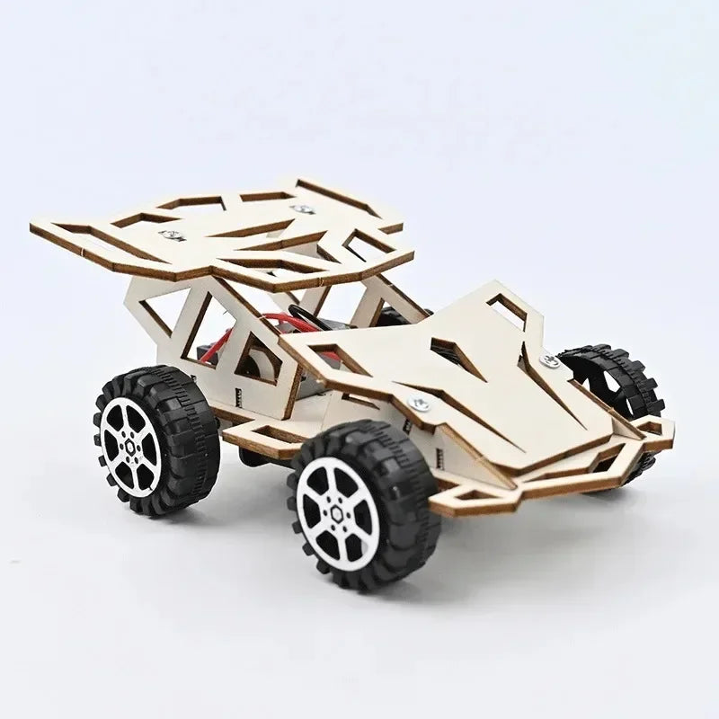 DIY Wooden Remote Control Car Kit - Four Wheel Drive Racing Assembly Model | Educational Science Experiment Building Toy for Kids Ages 6+
