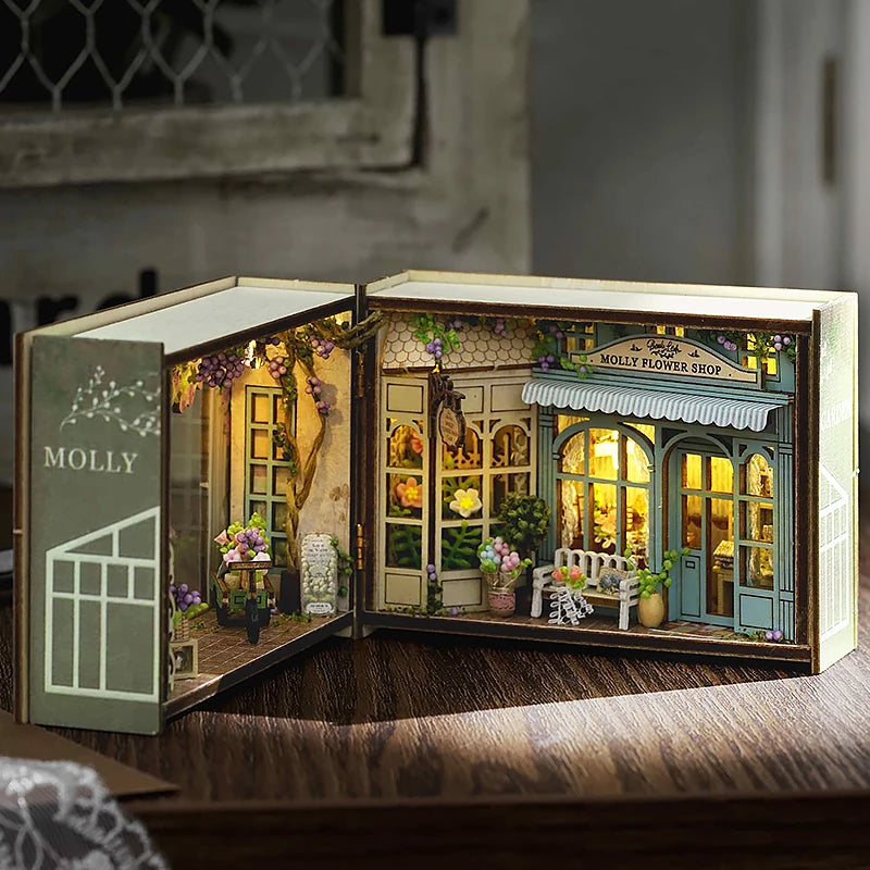 DIY Miniature Dollhouse Kit with LED Lights | 3D Wooden Puzzle Room Box with Furniture | Holiday & Birthday Gift for Adults