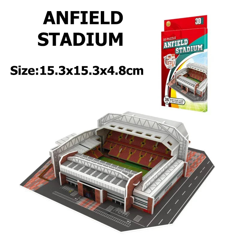World Famous Football Stadium 3D Puzzle Model - DIY Miniature Soccer Field Building Kit | Football Fan Gift & Collectible Display | Ages 14+