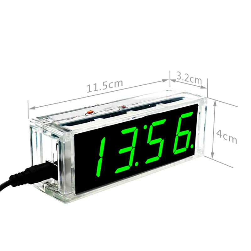 DIY LED Digital Clock Kit with Temperature Display - 51 Microcontroller Electronics Project Kit | Alarm Clock Assembly Kit for Arduino Learning
