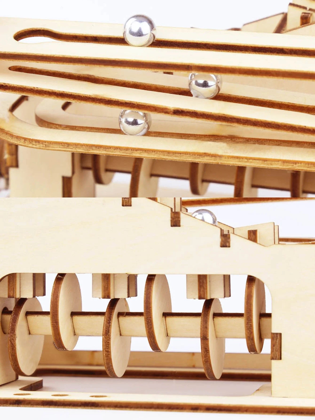 3D Wooden Marble Run Puzzle Kit - DIY Spiral Track Building Set for Adults & Teens | Mechanical Engineering Model STEM Project Ages 14+