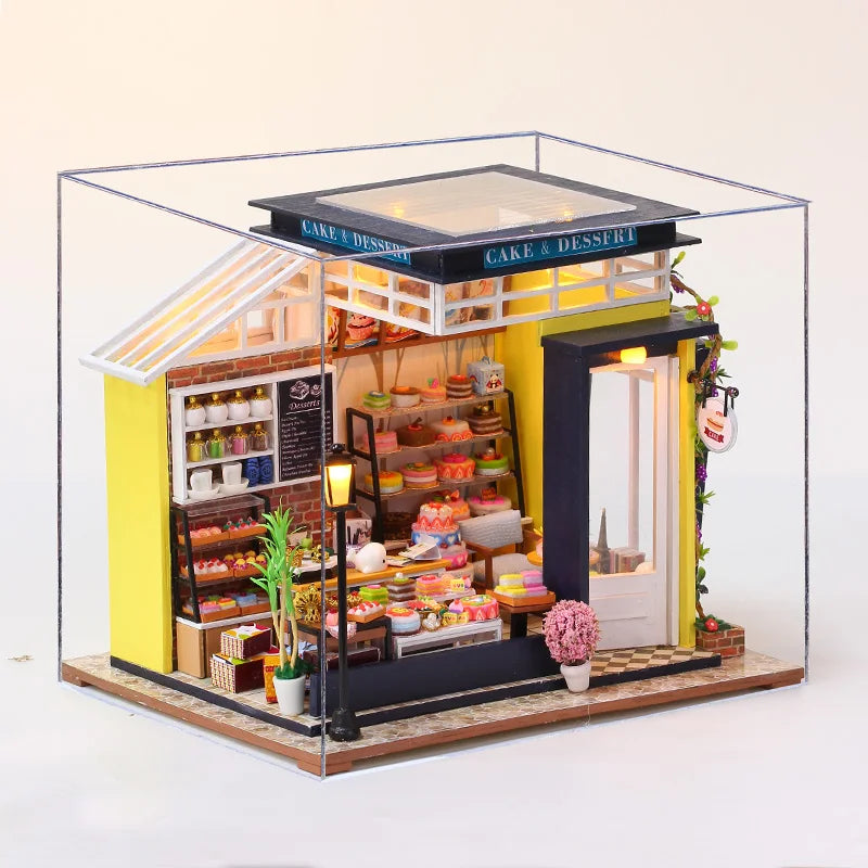DIY Miniature Dollhouse Kit with LED Lights | 3D Wooden Puzzle Room Box with Furniture | Holiday & Birthday Gift for Adults