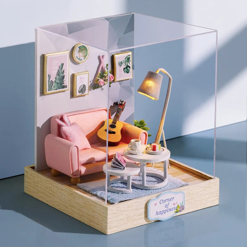 DIY Miniature Room Box Kit | 3D Wooden Puzzle Dollhouse with Furniture | Creative Hobby Gift for Adults & Teens