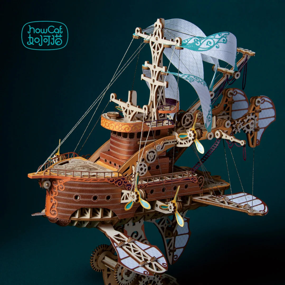 3D Wooden Spaceship Puzzle Kit - DIY Assembly Model Building Set for Kids 14+ | STEM Educational Toy Birthday Gift for Boys & Girls