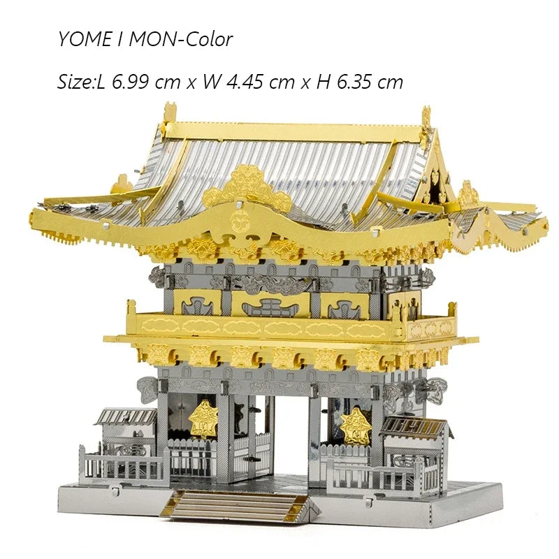 Fradoo 3D Metal Puzzle Yue Yang Tower - Chinese Classical Architecture DIY Model Kit, Laser Cut Alloy Jigsaw Assembly - Educational Building Toy Gift for Adults, Teens, Kids 14+