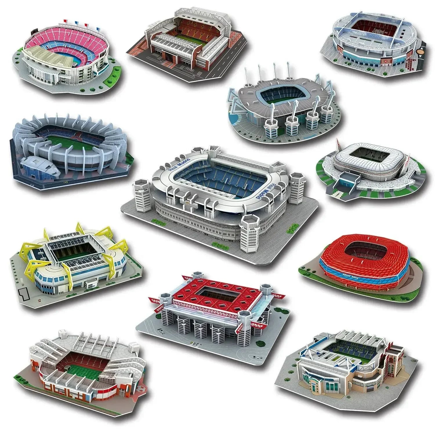 World Famous Football Stadium 3D Puzzle Model - DIY Miniature Soccer Field Building Kit | Football Fan Gift & Collectible Display | Ages 14+