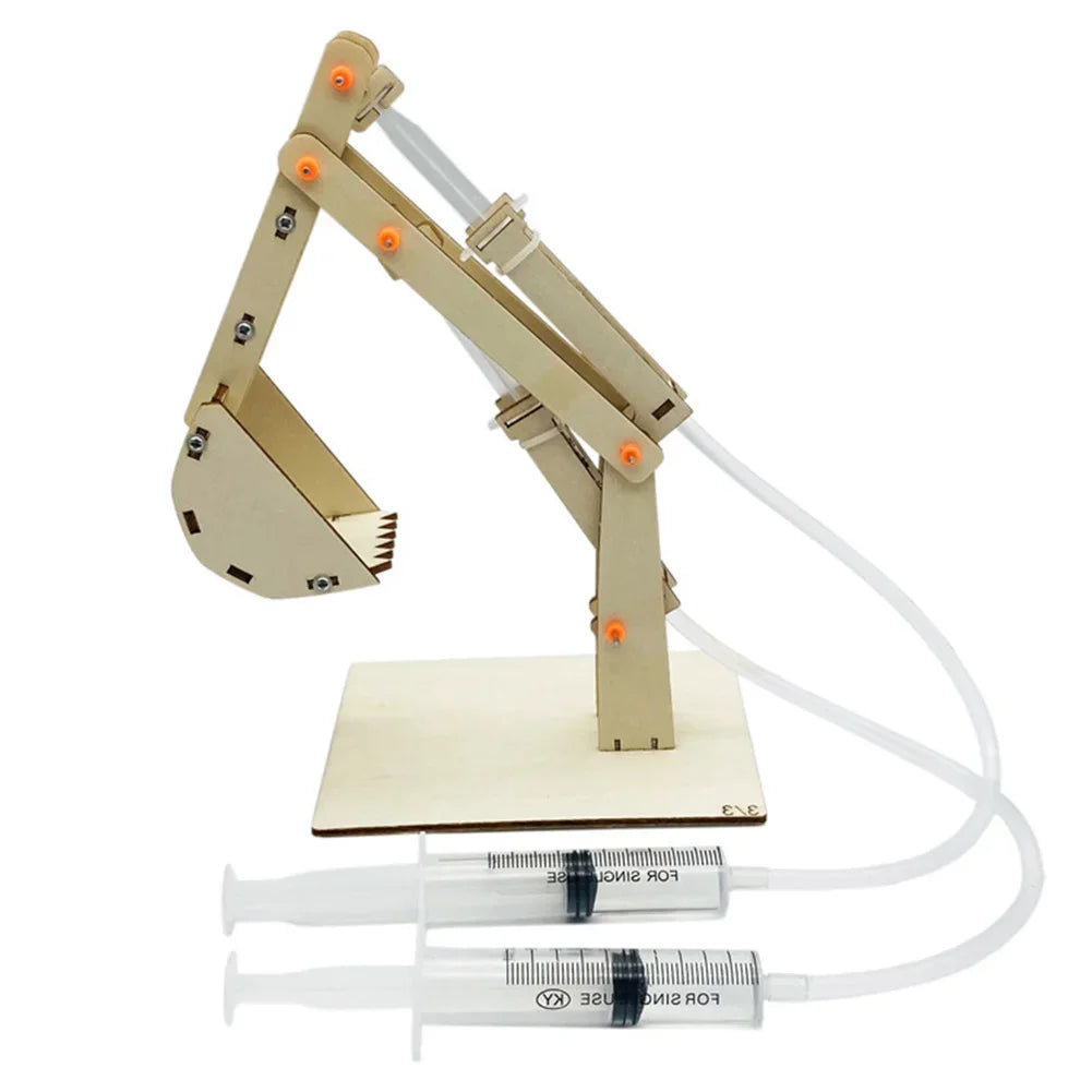 Hydraulic Lift Science Kit for Kids - DIY Educational Physics Experiment Toy | Wooden Building Model for School Projects Ages 6+ | Atmospheric Pressure Learning Set