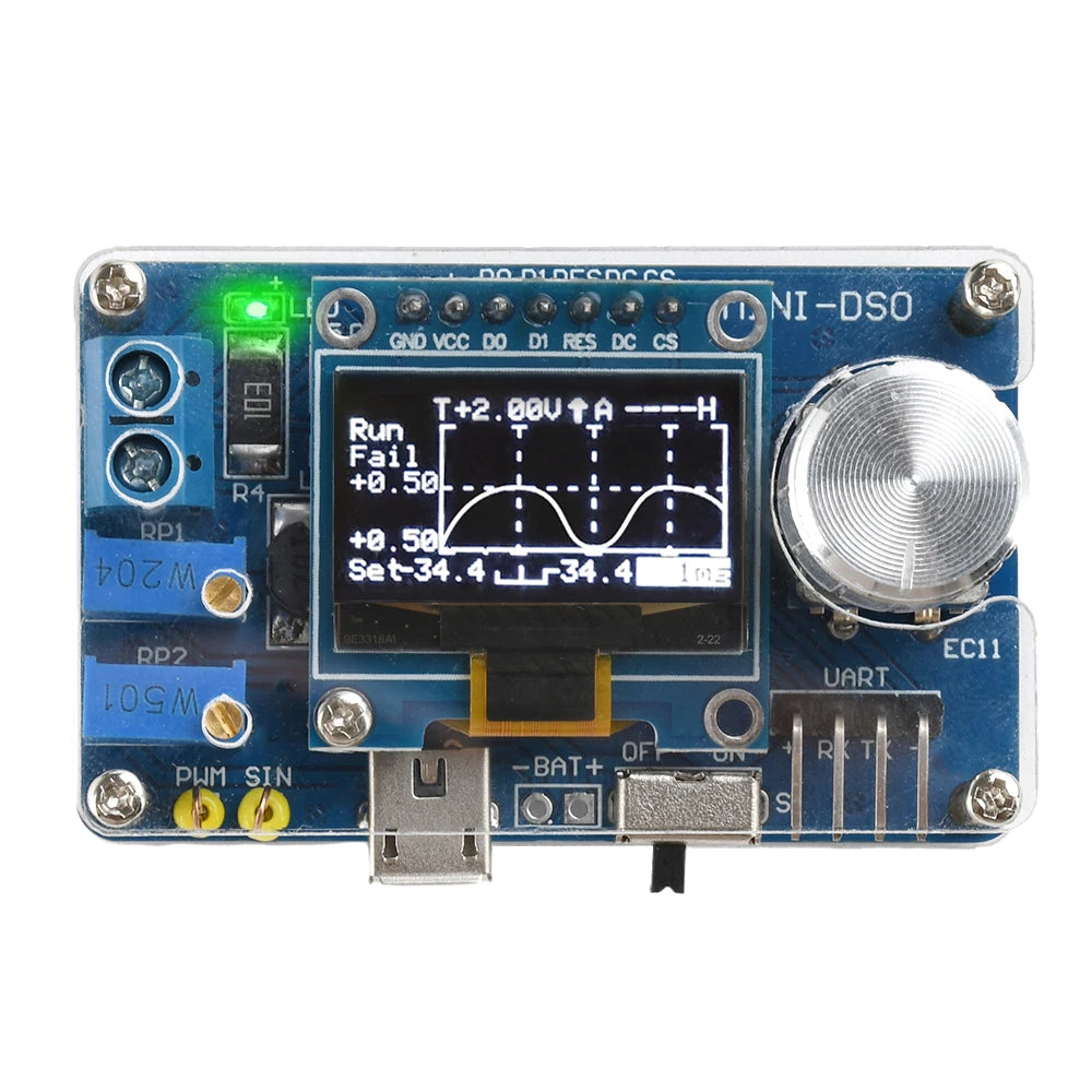 DIY Mini Digital Oscilloscope Kit with STC8K8A Microcontroller - Electronics Soldering Practice Project | Educational STEM Learning Tool for Engineers & Students