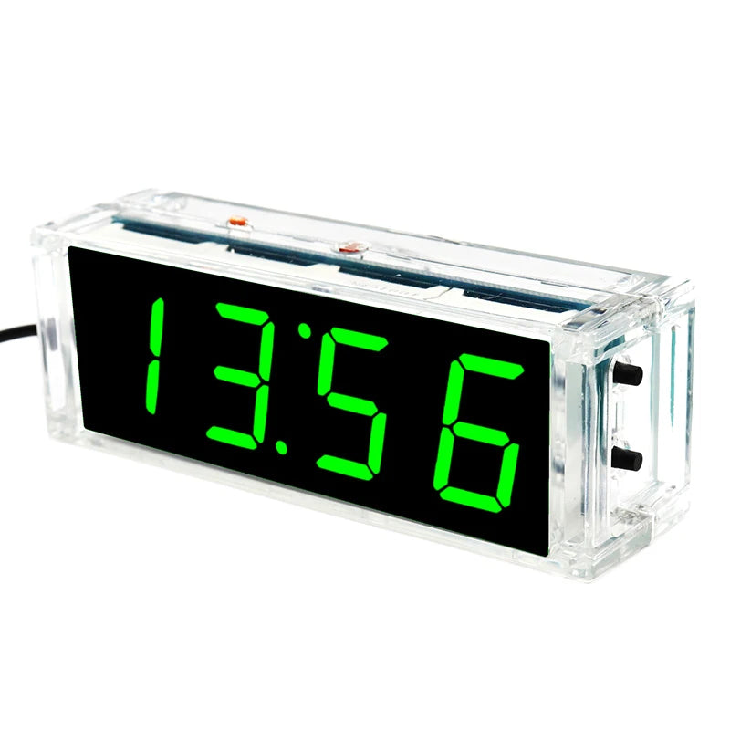 DIY LED Digital Clock Kit with Temperature Display - 51 Microcontroller Electronics Project Kit | Alarm Clock Assembly Kit for Arduino Learning