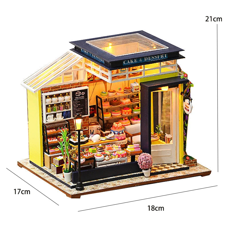 DIY Miniature Dollhouse Kit with LED Lights | 3D Wooden Puzzle Room Box with Furniture | Holiday & Birthday Gift for Adults