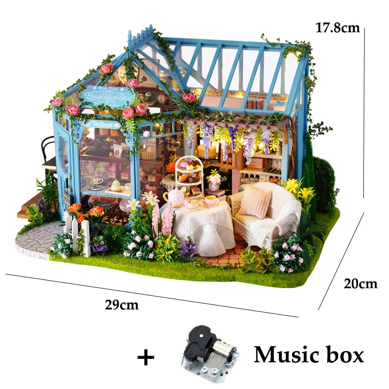 DIY Miniature Dollhouse Kit with LED Lights | 3D Wooden Puzzle Room Box with Furniture | Holiday & Birthday Gift for Adults