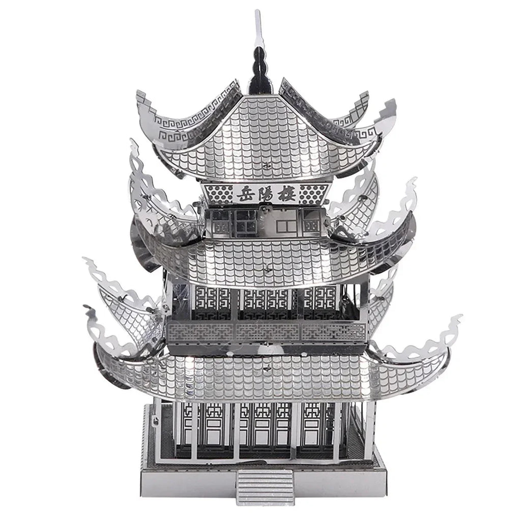 Fradoo 3D Metal Puzzle Yue Yang Tower - Chinese Classical Architecture DIY Model Kit, Laser Cut Alloy Jigsaw Assembly - Educational Building Toy Gift for Adults, Teens, Kids 14+