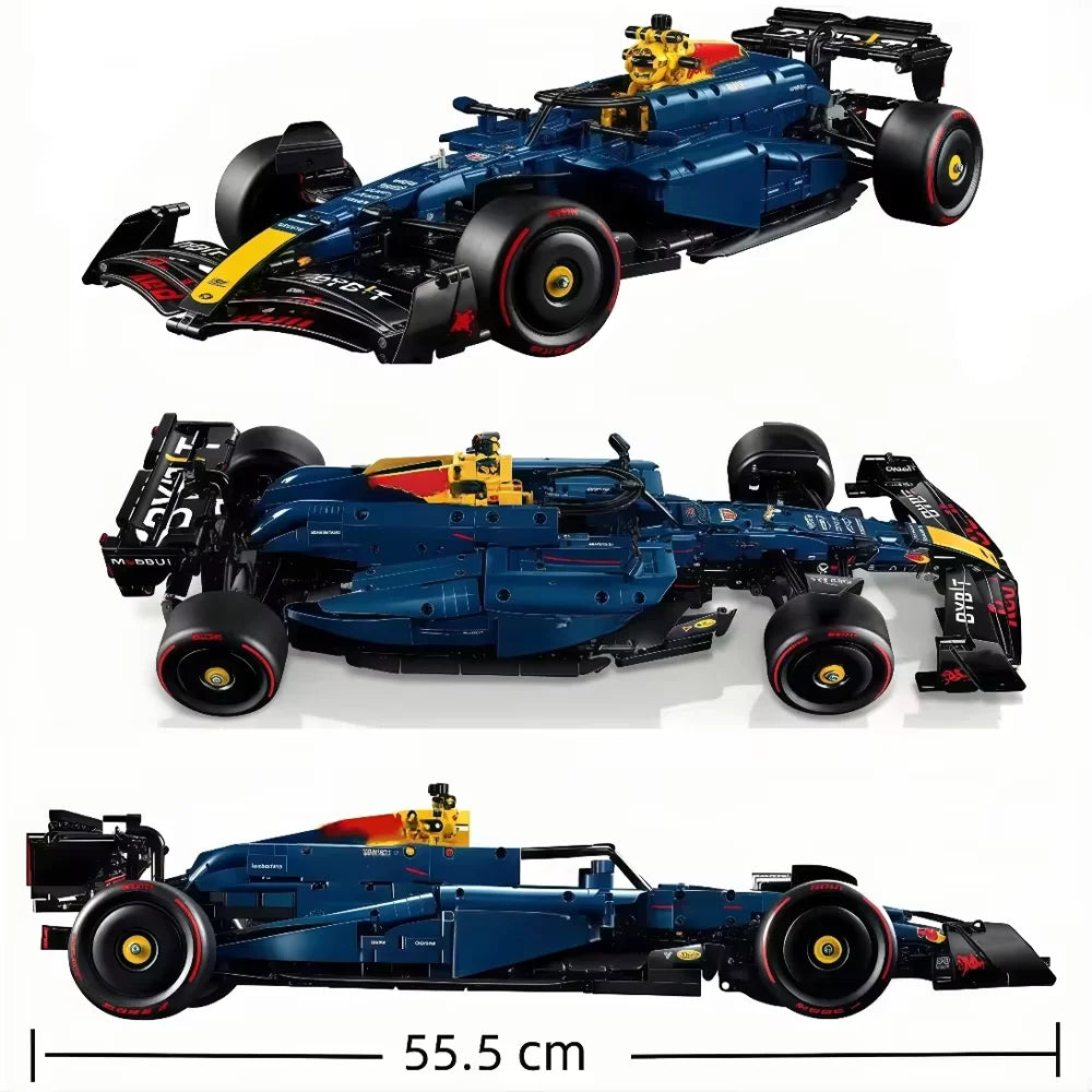 F1 Racing Car Building Set 1639 Pieces - Compatible Technic Formula 1 Race Car Model Kit for Adults - DIY Display Building Blocks Gift (Blue RB20 Style)