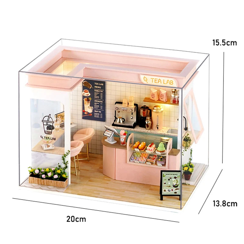 DIY Miniature Dollhouse Kit with LED Lights & Furniture - 3D Wooden Dollhouse Assembly Building Set for Adults & Teens 14+ | Casa Model Gift