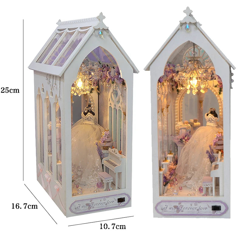DIY Book Nook Kit for Bookshelves | 3D Wooden Puzzle Diorama with LED Light | Unique Gift for Adult Book Lovers