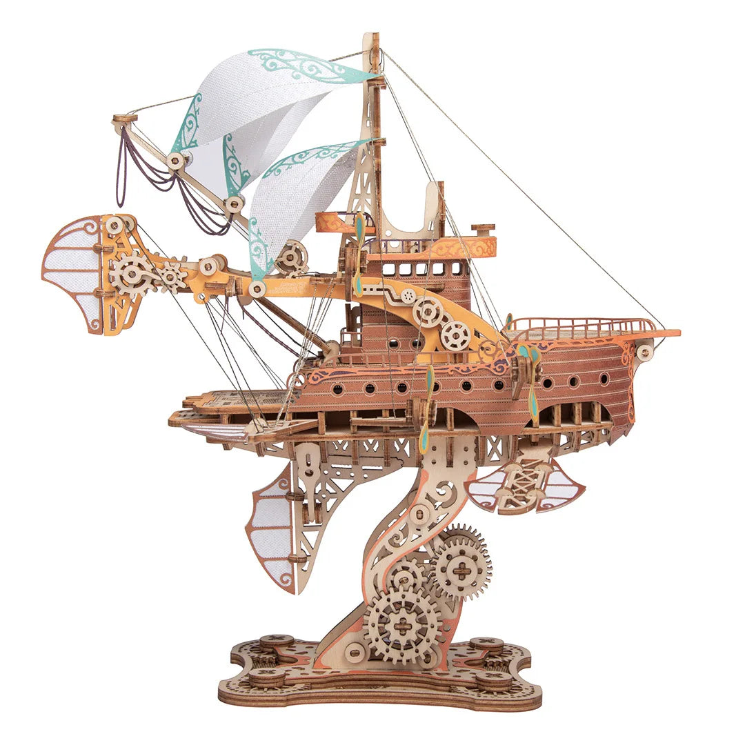 3D Wooden Spaceship Puzzle Kit - DIY Assembly Model Building Set for Kids 14+ | STEM Educational Toy Birthday Gift for Boys & Girls