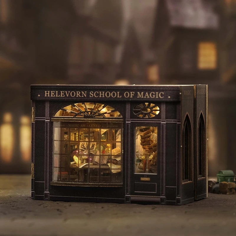 DIY Wooden Miniature Dollhouse Kit with LED Lighting & Furniture - 3D Assembly Model Building Set | Adult Craft Project & Home Decor Gift 14+