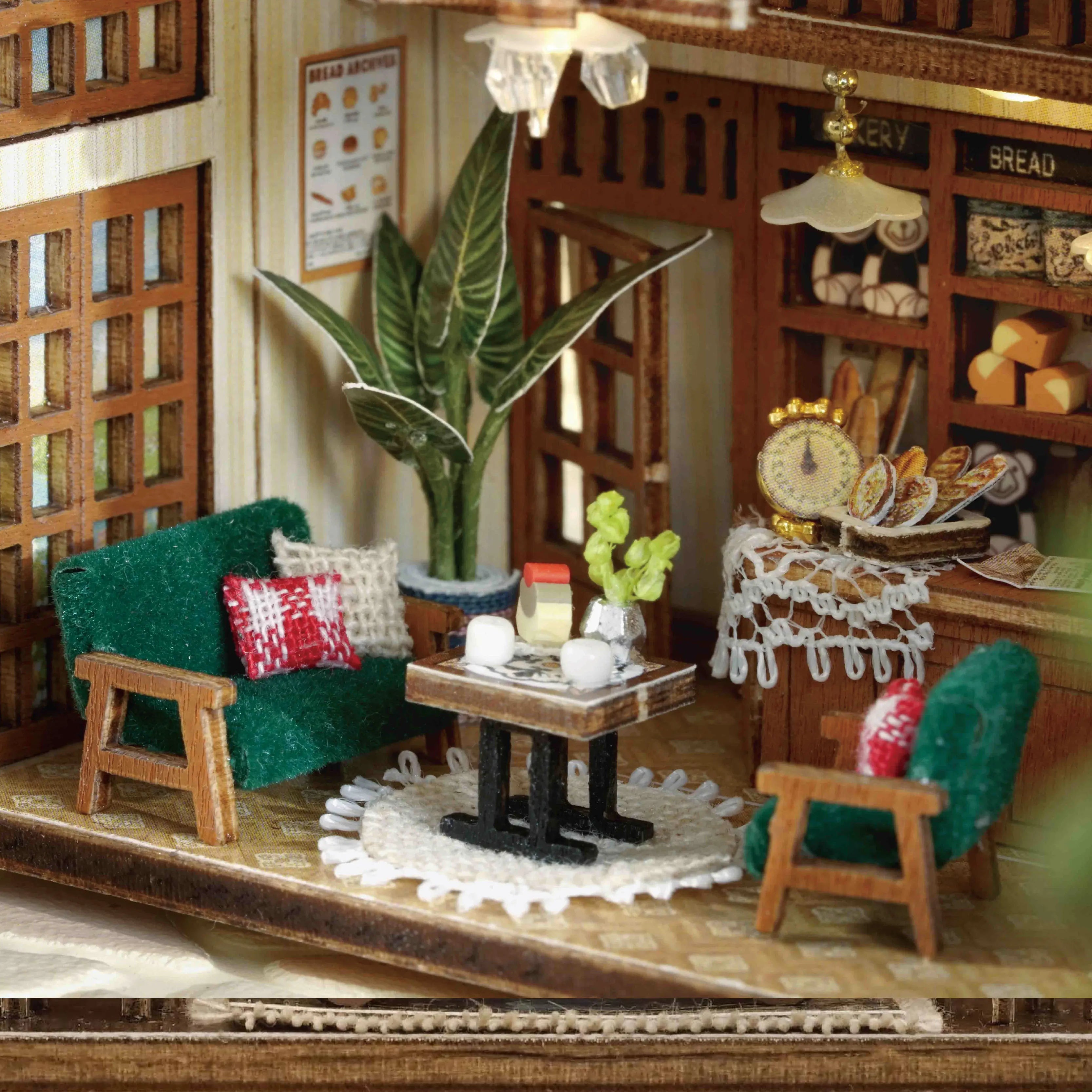 DIY Miniature Dollhouse Kit with LED Lights | 3D Wooden Puzzle Room Box with Furniture | Holiday & Birthday Gift for Adults