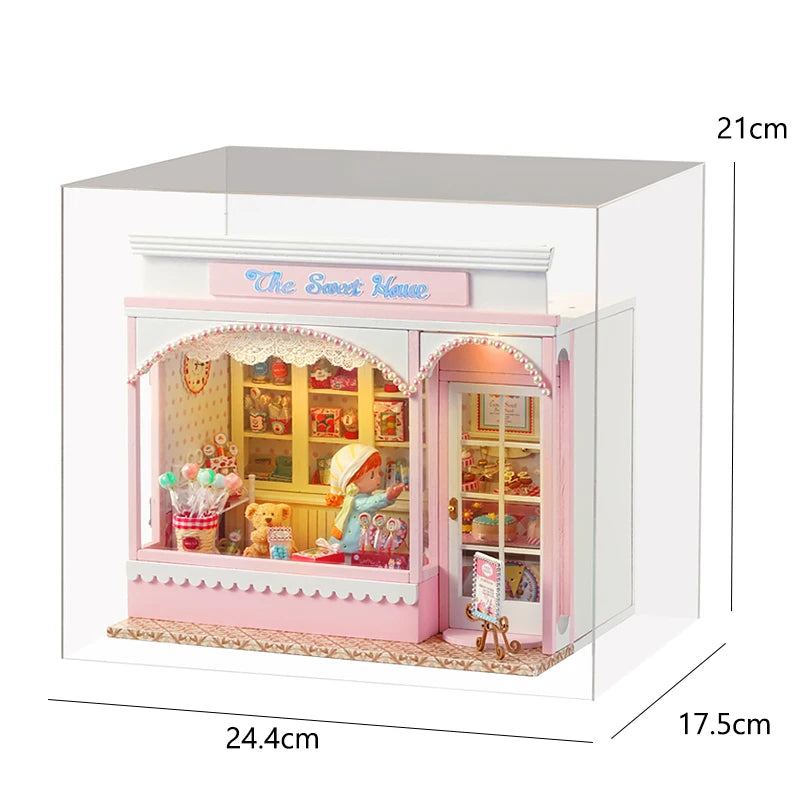 DIY Miniature Dollhouse Kit with LED Lights | 3D Wooden Puzzle Room Box with Furniture | Holiday & Birthday Gift for Adults