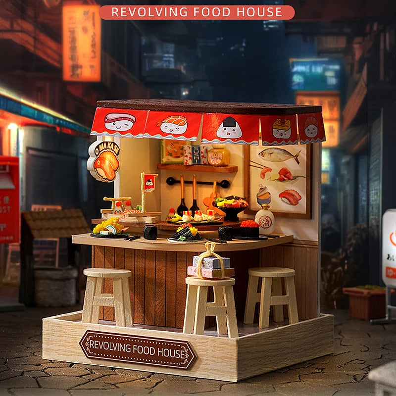 Premium Wooden Miniature Dollhouse Kit with Dust Cover - DIY Assembly Model Building Set | Complete Furniture & Instructions | Birthday Gift for Ages 8+