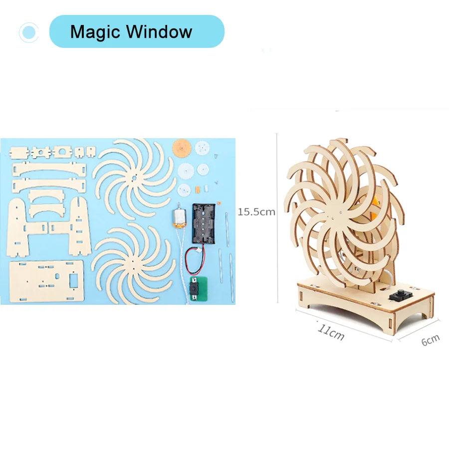 DIY Science Toys Children Educational STEM Kits Car Dinosaur Model Technologia Experimental Tool Wood Puzzle Games School Supply