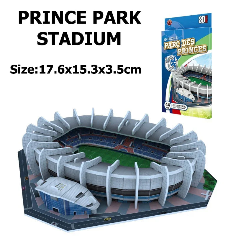 World Famous Football Stadium 3D Puzzle Model - DIY Miniature Soccer Field Building Kit | Football Fan Gift & Collectible Display | Ages 14+