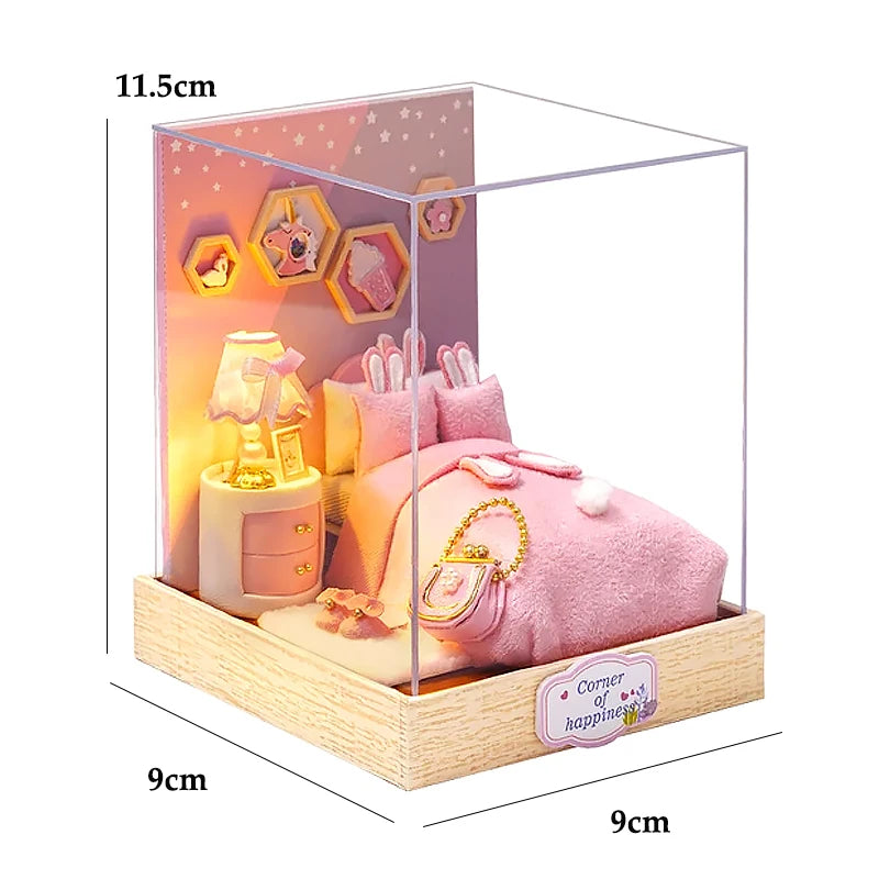 DIY Miniature Dollhouse Kit with LED Lights & Furniture - 3D Wooden Dollhouse Assembly Building Set for Adults & Teens 14+ | Casa Model Gift