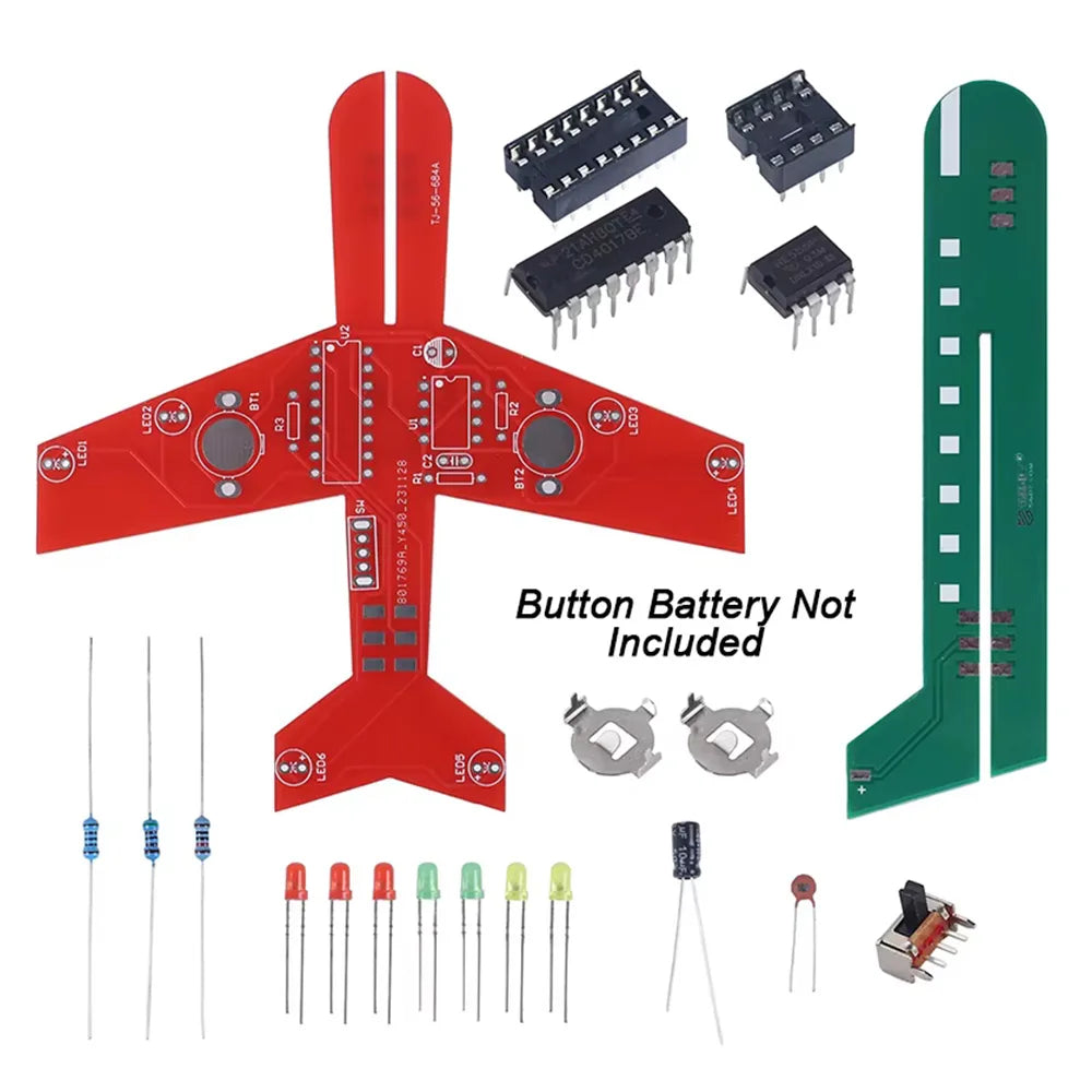 DIY Electronics Kit - LED Airplane Circuit Board | CD4017 Flow Lamp Soldering Practice Kit | Flashing LED PCB Assembly Project