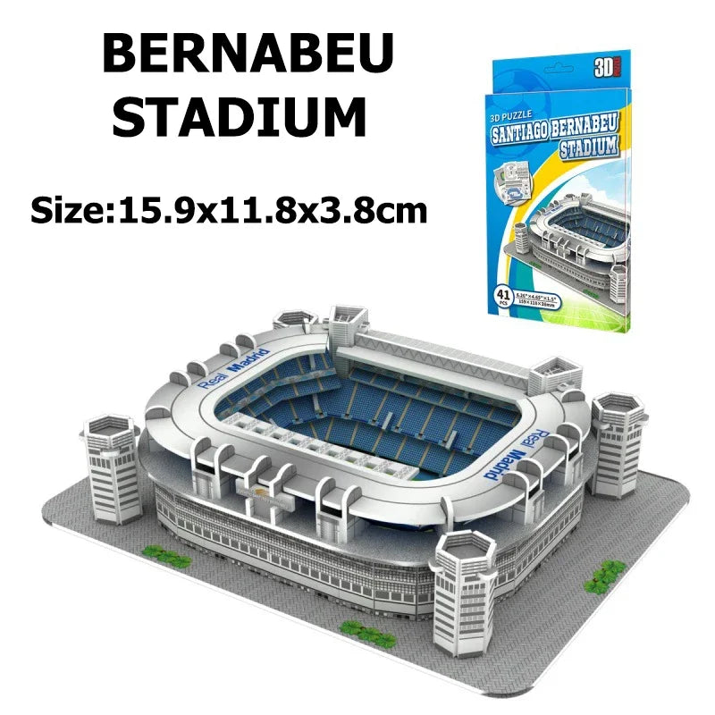 World Famous Football Stadium 3D Puzzle Model - DIY Miniature Soccer Field Building Kit | Football Fan Gift & Collectible Display | Ages 14+