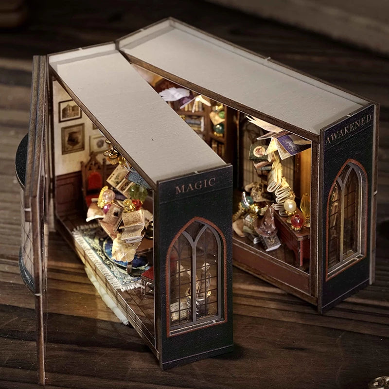 DIY Wooden Miniature Dollhouse Kit with LED Lighting & Furniture - 3D Assembly Model Building Set | Adult Craft Project & Home Decor Gift 14+