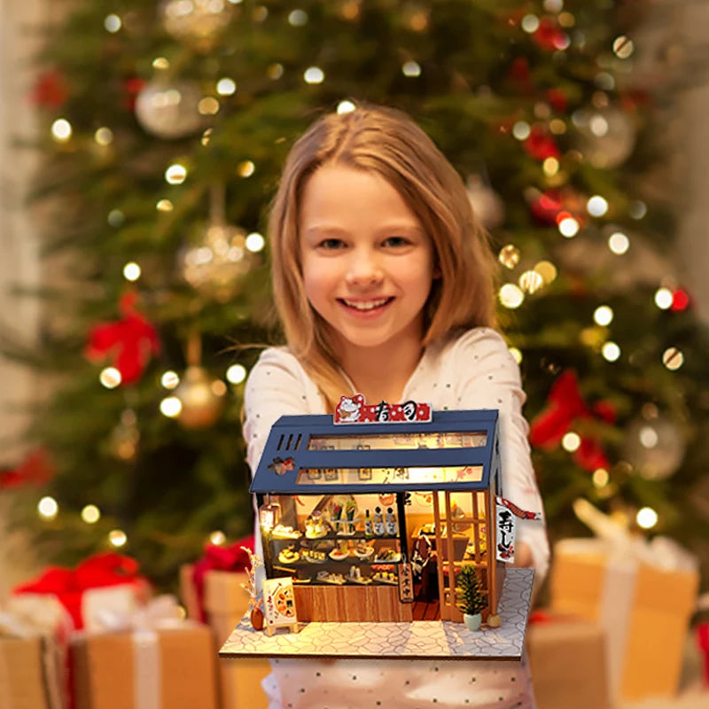 DIY Miniature Dollhouse Kit with LED Lights & Furniture - 3D Wooden Dollhouse Assembly Building Set for Adults & Teens 14+ | Casa Model Gift