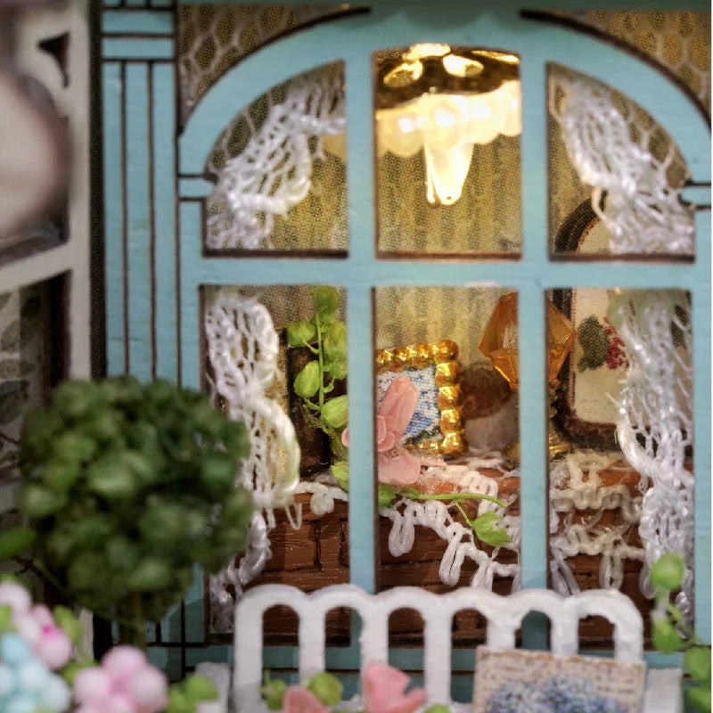 DIY Wooden Miniature Dollhouse Kit with LED Lighting & Furniture - 3D Assembly Model Building Set | Adult Craft Project & Home Decor Gift 14+