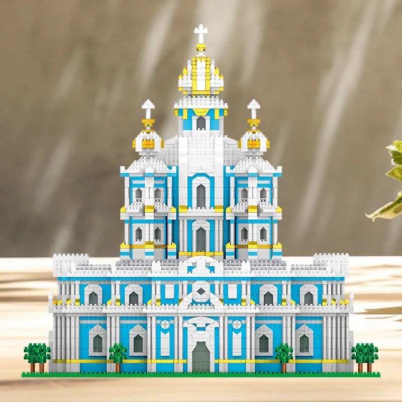 3737PCS Smolny Cathedral Building Blocks Set - World Famous Architecture Model Kit, Micro Bricks DIY Street View Puzzle - Educational Toys for Kids 6+, Teens, Adults - Holiday Birthday Gift