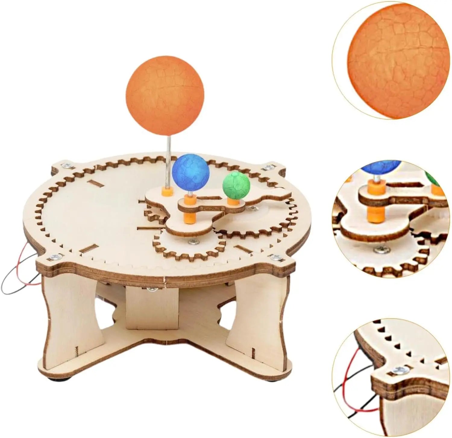 DIY Solar System Model Kit - Motorized Wooden Planetary Movement Set | Educational Science Toy for Kids 6-12 | Sun Earth Moon Assembly Project