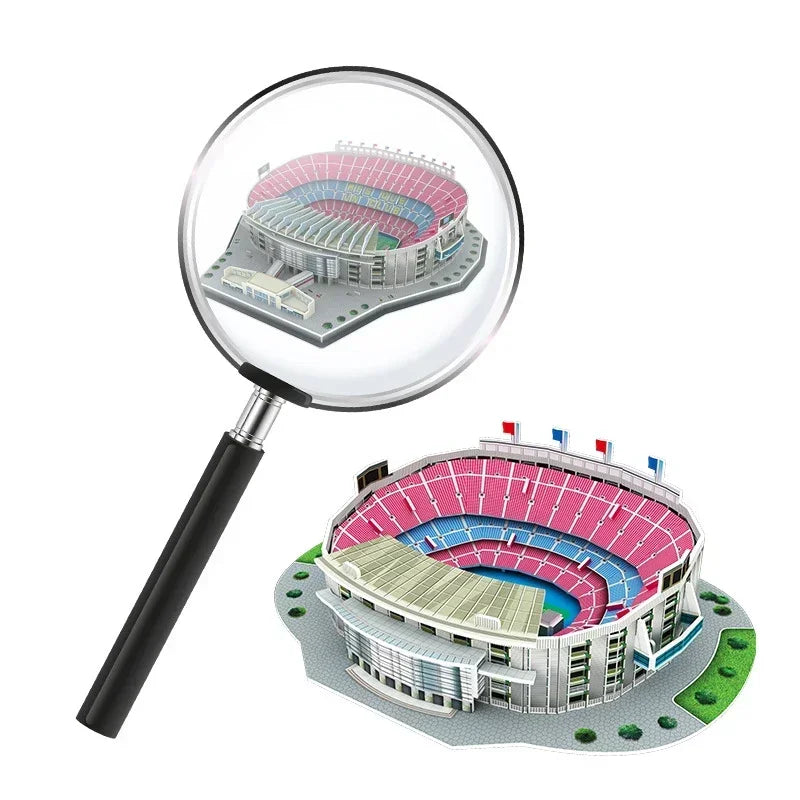 World Famous Football Stadium 3D Puzzle Model - DIY Miniature Soccer Field Building Kit | Football Fan Gift & Collectible Display | Ages 14+