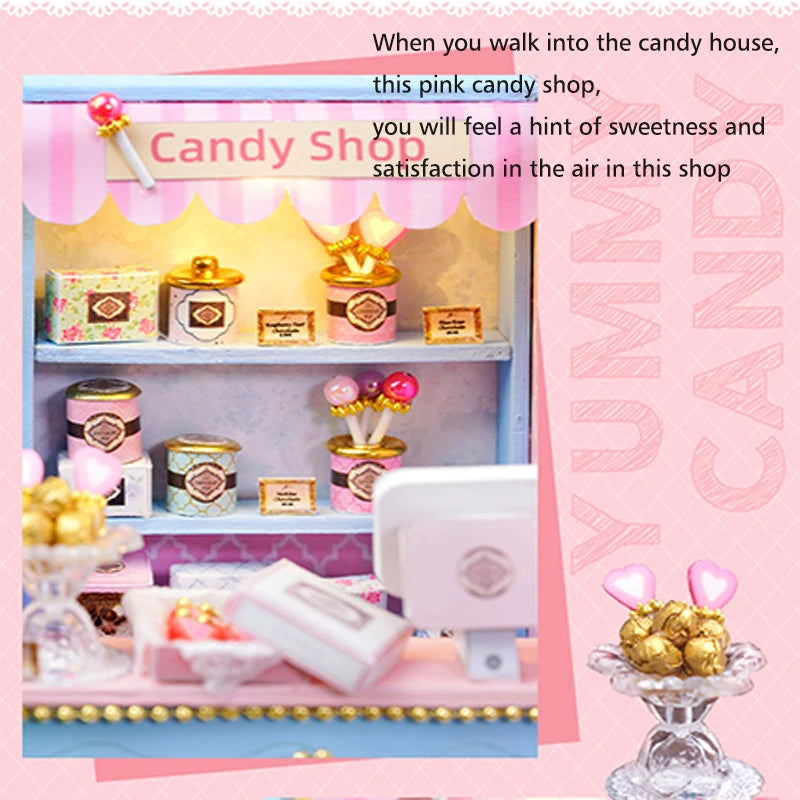 Premium Wooden Miniature Dollhouse Kit with Dust Cover - DIY Assembly Model Building Set | Complete Furniture & Instructions | Birthday Gift for Ages 8+