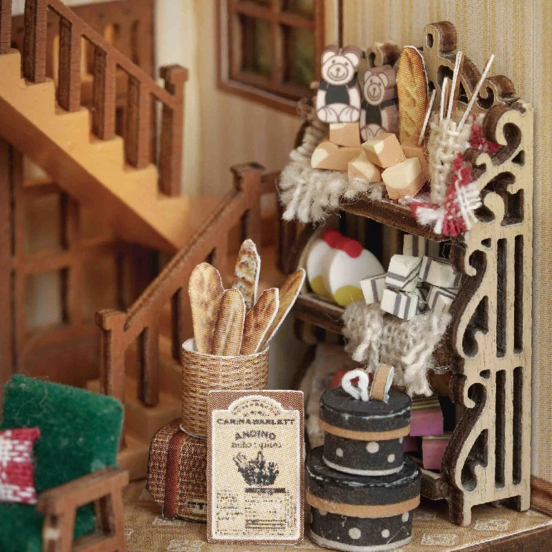 DIY Wooden Miniature Dollhouse Kit with LED Lighting & Furniture - 3D Assembly Model Building Set | Adult Craft Project & Home Decor Gift 14+
