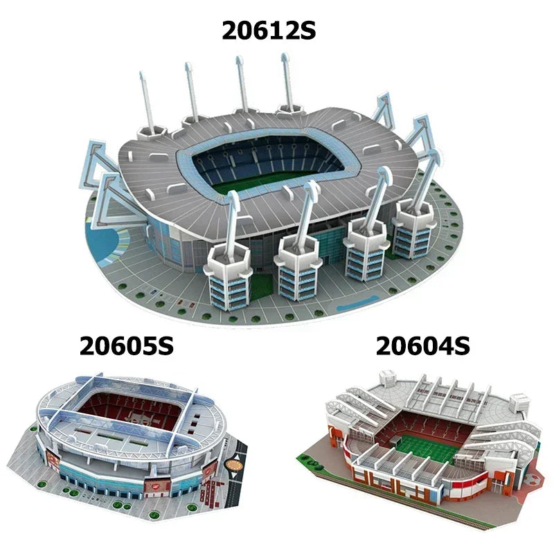 World Famous Football Stadium 3D Puzzle Model - DIY Miniature Soccer Field Building Kit | Football Fan Gift & Collectible Display | Ages 14+