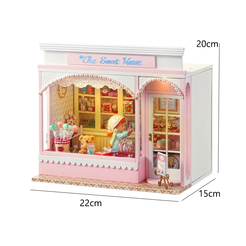 DIY Miniature Dollhouse Kit with LED Lights | 3D Wooden Puzzle Room Box with Furniture | Holiday & Birthday Gift for Adults