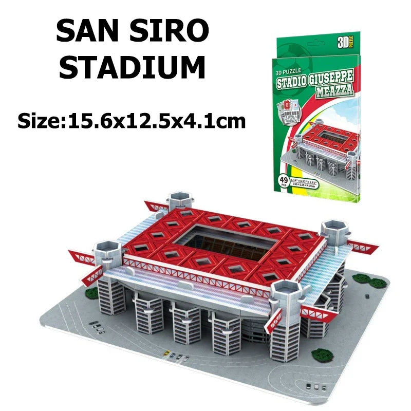 World Famous Football Stadium 3D Puzzle Model - DIY Miniature Soccer Field Building Kit | Football Fan Gift & Collectible Display | Ages 14+