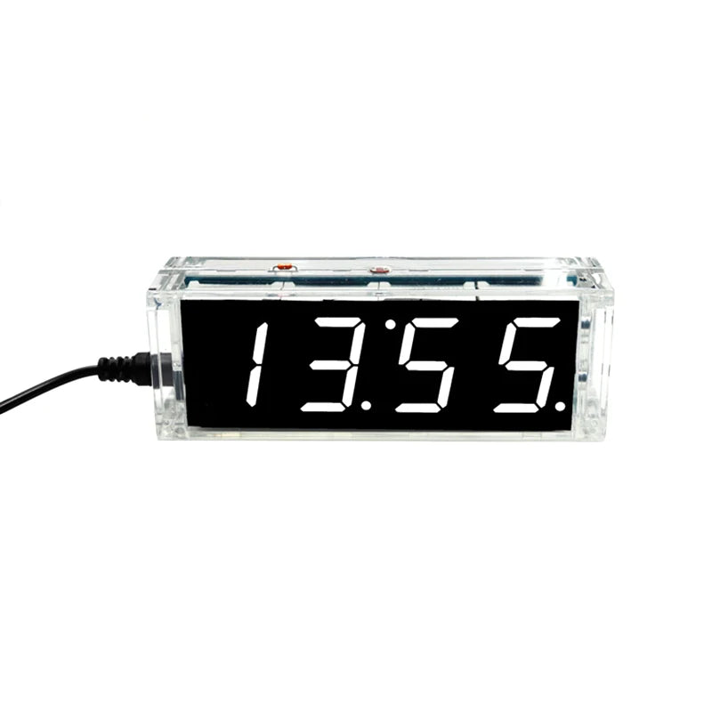 DIY LED Digital Clock Kit with Temperature Display - 51 Microcontroller Electronics Project Kit | Alarm Clock Assembly Kit for Arduino Learning