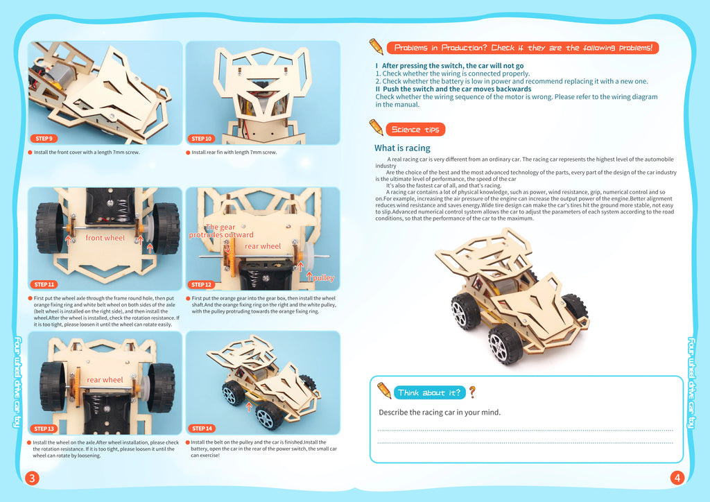 DIY Science Toys Children Educational STEM Kits Car Dinosaur Model Technologia Experimental Tool Wood Puzzle Games School Supply