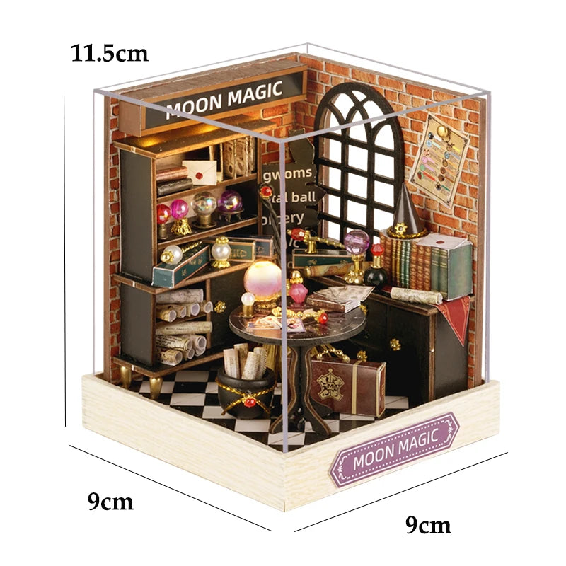 DIY Miniature Dollhouse Kit with LED Lights & Furniture - 3D Wooden Dollhouse Assembly Building Set for Adults & Teens 14+ | Casa Model Gift