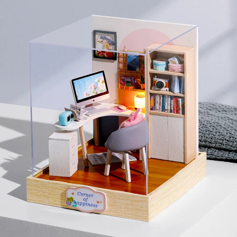 DIY Miniature Room Box Kit | 3D Wooden Puzzle Dollhouse with Furniture | Creative Hobby Gift for Adults & Teens