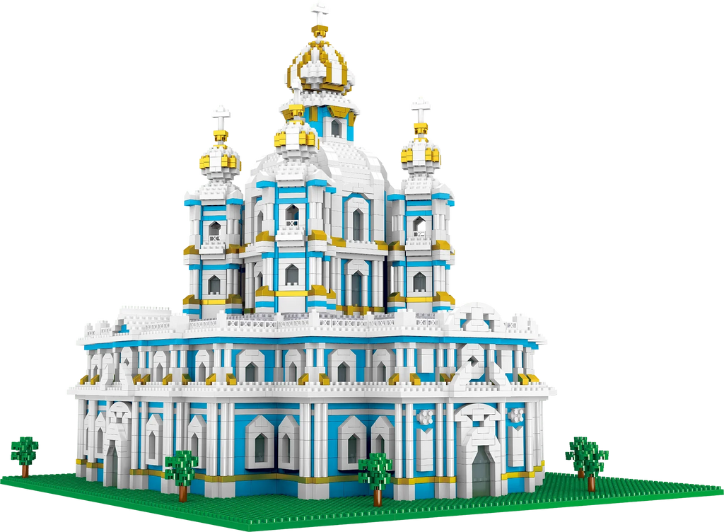 3737PCS Smolny Cathedral Building Blocks Set - World Famous Architecture Model Kit, Micro Bricks DIY Street View Puzzle - Educational Toys for Kids 6+, Teens, Adults - Holiday Birthday Gift