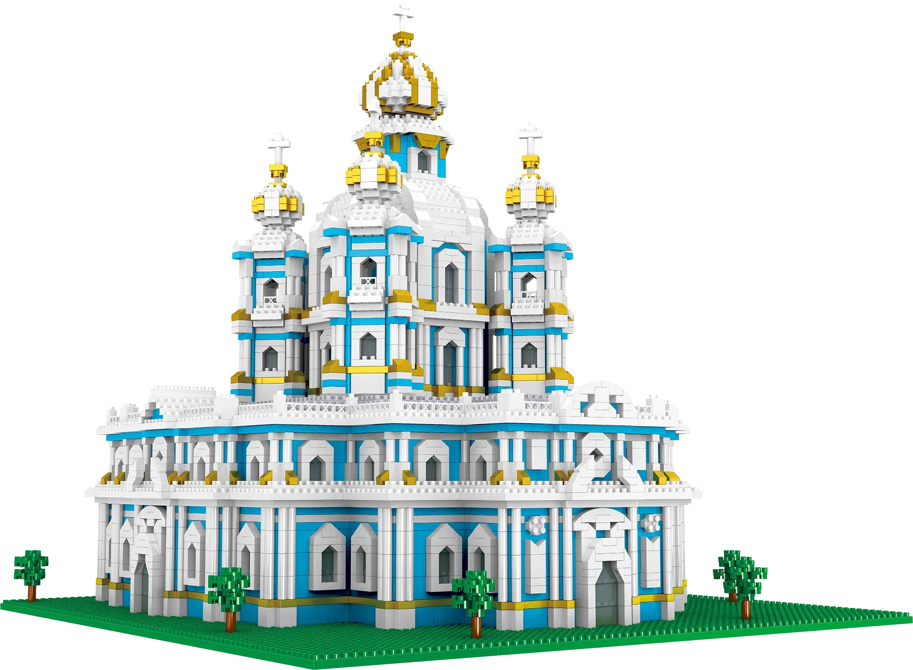 3737PCS Smolny Cathedral Building Blocks Set - World Famous Architecture Model Kit, Micro Bricks DIY Street View Puzzle - Educational Toys for Kids 6+, Teens, Adults - Holiday Birthday Gift