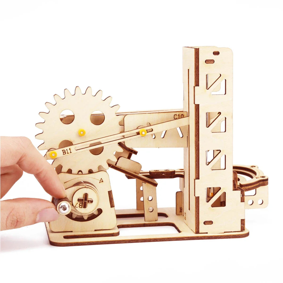3D Wooden Marble Run Puzzle Kit - DIY Spiral Track Building Set for Adults & Teens | Mechanical Engineering Model STEM Project Ages 14+