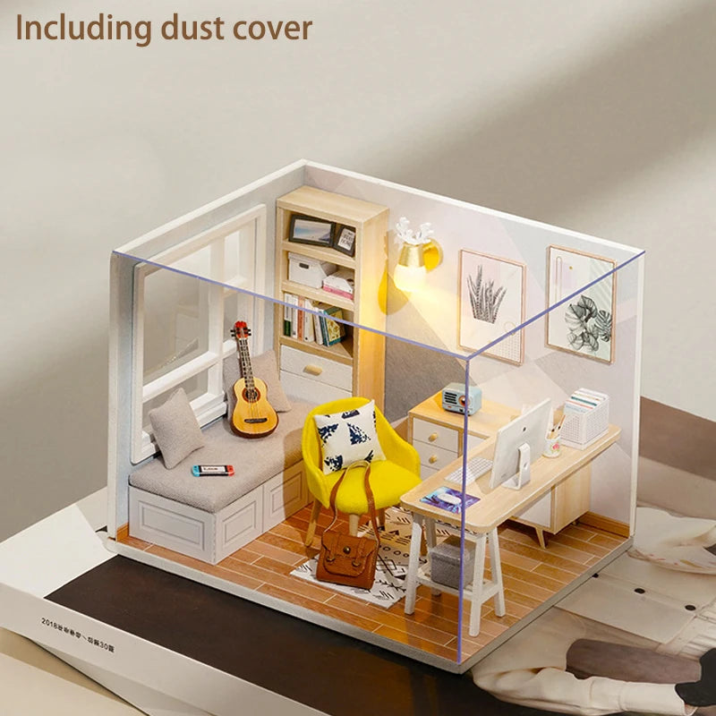 DIY Miniature Room Box Kit | 3D Wooden Puzzle Dollhouse with Furniture | Creative Hobby Gift for Adults & Teens