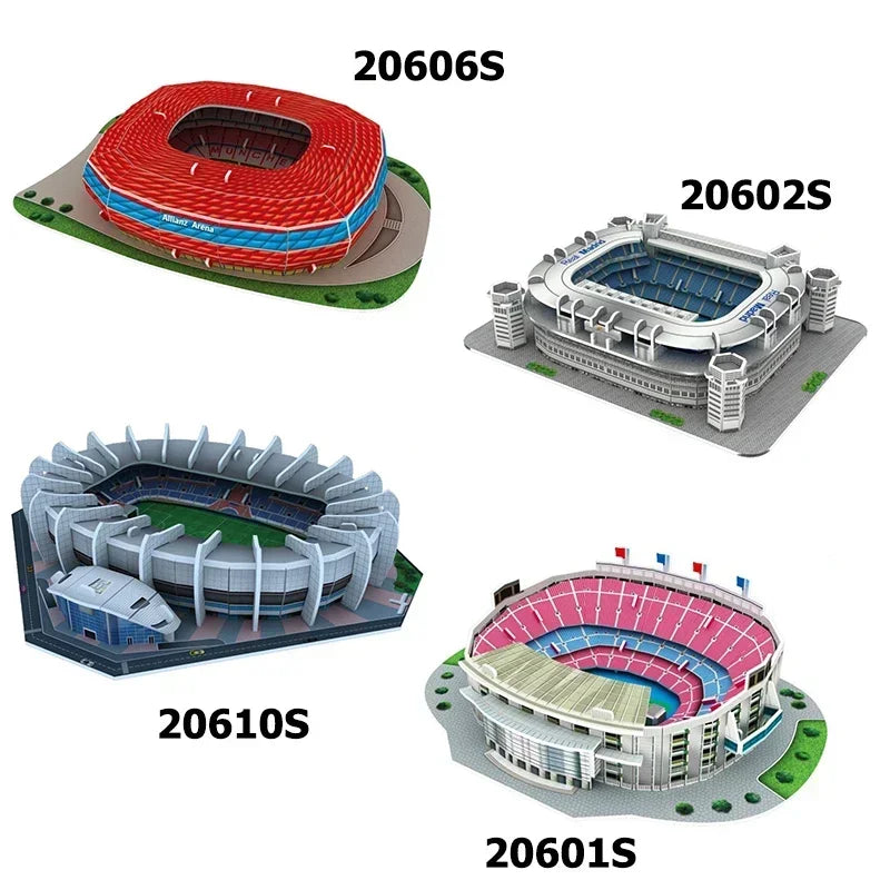 World Famous Football Stadium 3D Puzzle Model - DIY Miniature Soccer Field Building Kit | Football Fan Gift & Collectible Display | Ages 14+